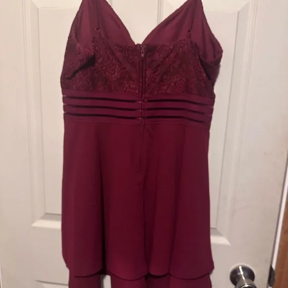 City Triangles Deep Red Dress - Picture 2 of 3